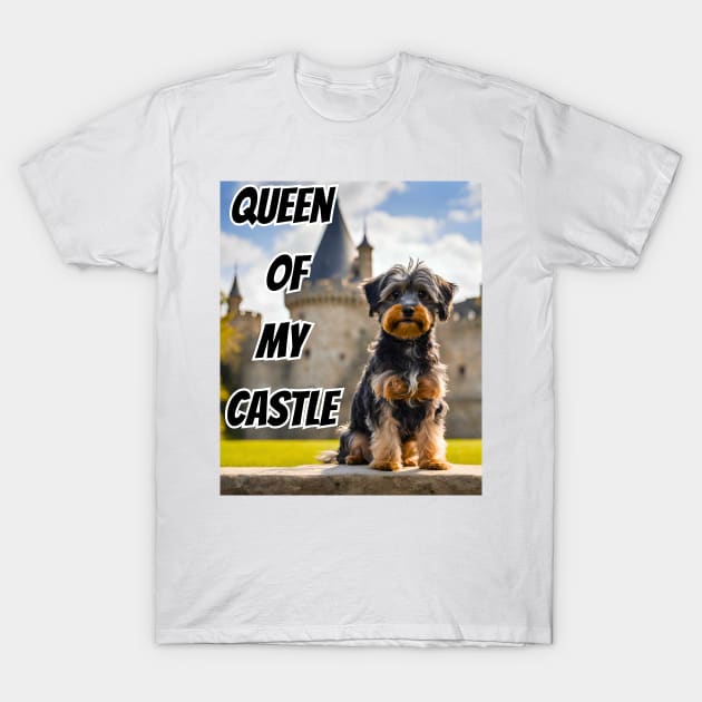 Queen of My Castle Yorkipoo T-Shirt by Doodle and Things